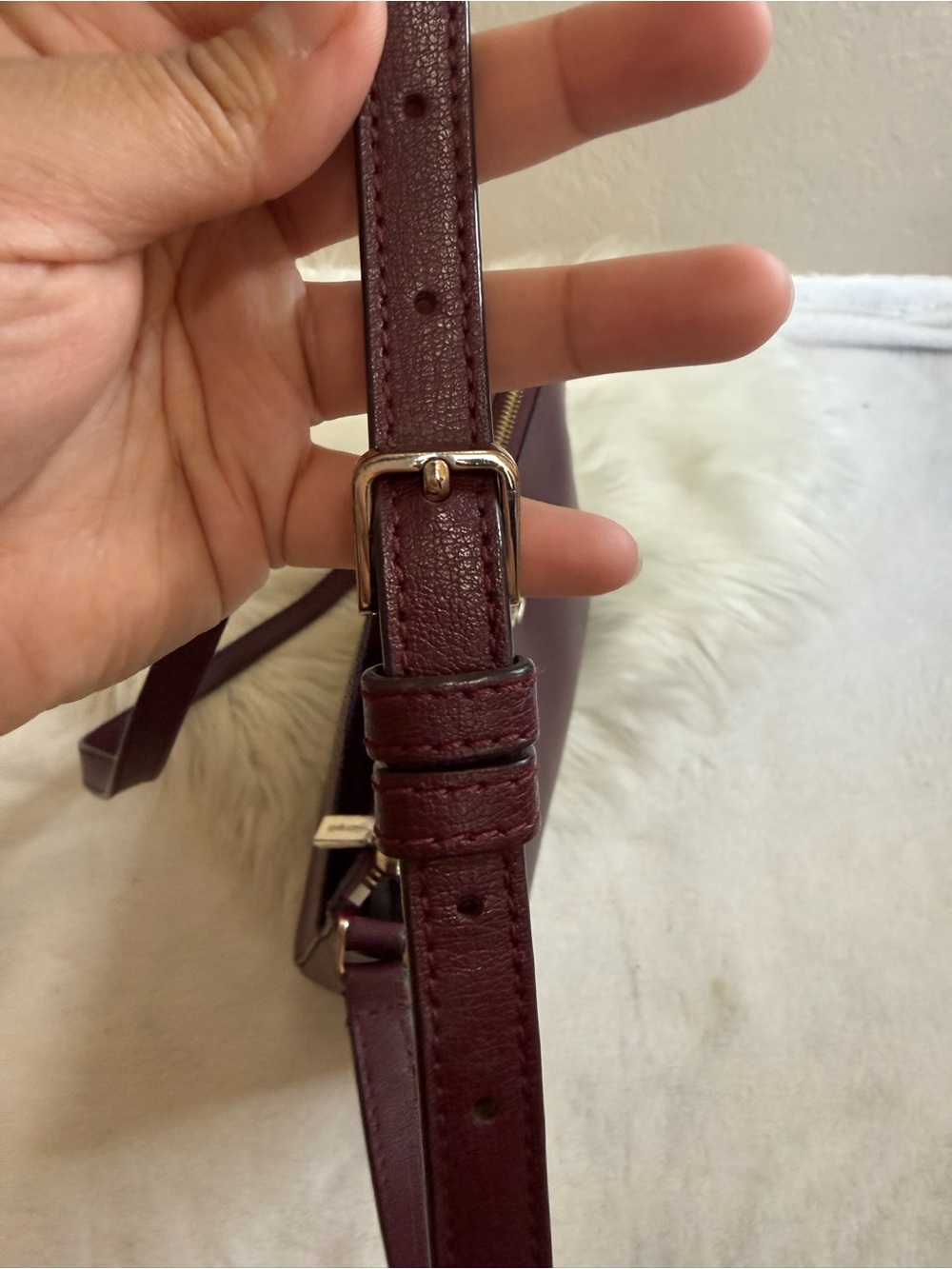 Kate Spade Adel Burgundy Medium Crossbody Bag - Picture 10 of 15